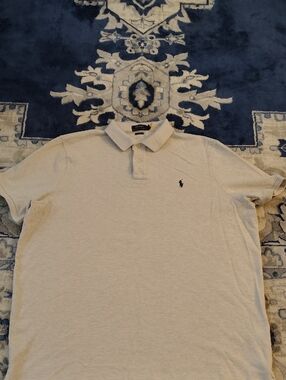Polo by Ralph Lauren Men's Light Beige/Gray Polo Shirt